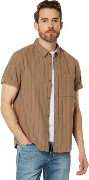 Легкая рубашка с коротким рукавом – хлопок, конопля Madewell, цвет Bradley Stripe Driftwood