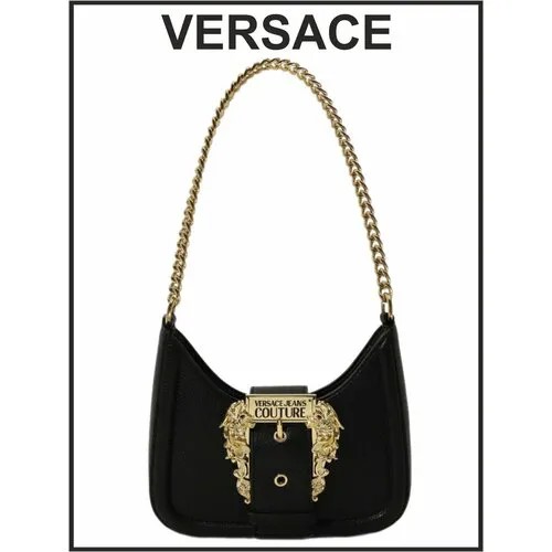 Сумка кросс-боди Versace Jeans Couture 75VA4BF5-BLACK, фактура зернистая, золотой, черный