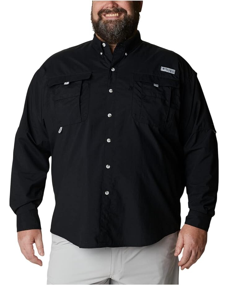 Рубашка Columbia Big & Tall Bahama II Long Sleeve, черный