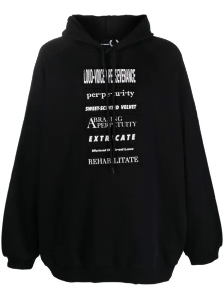 Raf Simons худи с нашивкой, черный