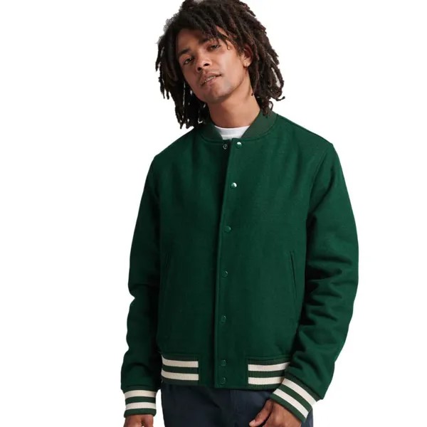 Куртка Superdry Collegiate Varsity Bomber, зеленый