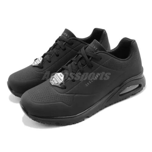 Skechers Uno SR-Sutal Широкие черные мужские повседневные кроссовки для образа жизни Кроссовки 200054W-BLK