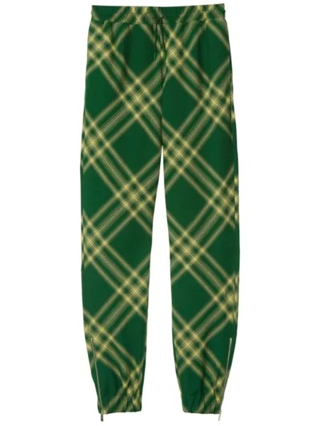 Burberry спортивные брюки в клетку, зеленый