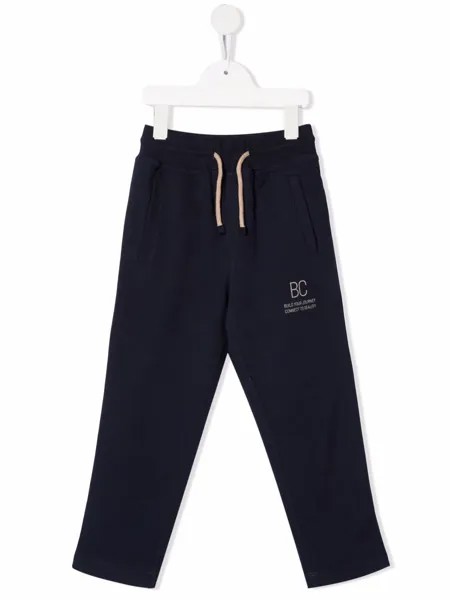 Brunello Cucinelli Kids спортивные брюки с вышитым логотипом
