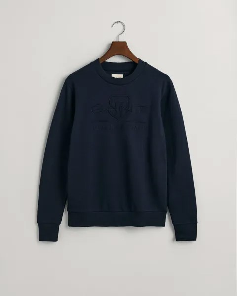 Пуловер Gant Tonal Shield Rundhals Sweatshirt, синий