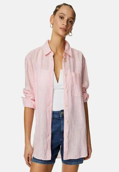 Рубашка Pure Linen Stripe Collared Relax Marks & Spencer, розовый