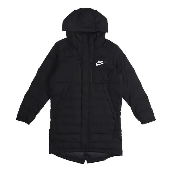 Пуховик Cool City Nike Men's Winter Long Warm Lightweight Down Jacket, черный