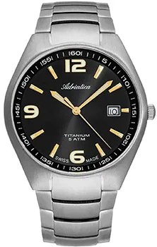 Швейцарские наручные  мужские часы Adriatica 1069.41G6Q. Коллекция Titanium