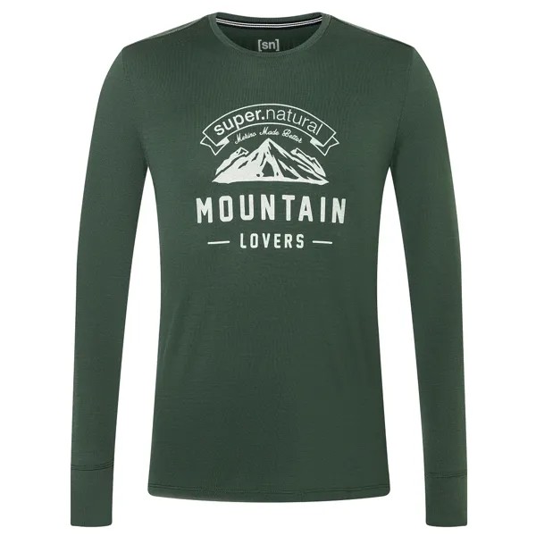 Лонгслив Super Natural Mountain Lovers L/S, цвет Deep Forest/Feather Grey