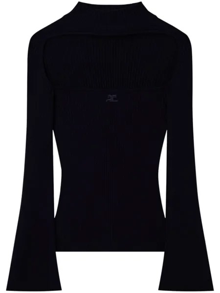 Джемпер в рубчик Courrèges, черный