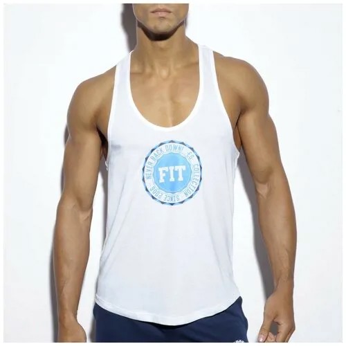 Майка ES Collection Fitness Badge Plain Tank Top, размер 2XL, белый