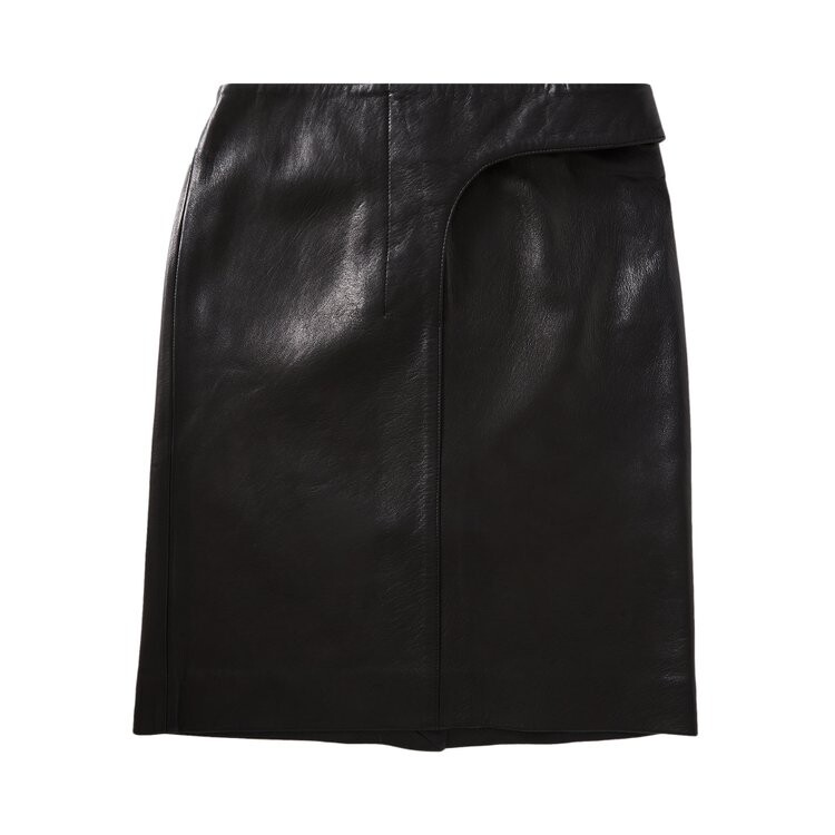 Юбка Jacquemus Obra Leather Skirt, черный