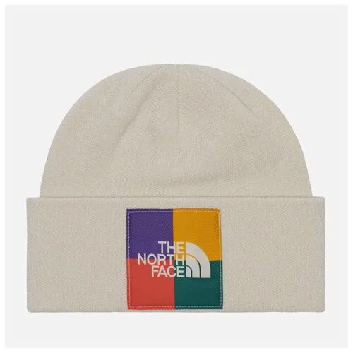 Шапка The North Face Color Block Knit Beanie бежевый , Размер ONE SIZE