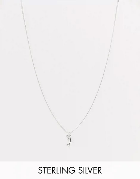 Ожерелье из стерлингового серебра с цепочкой и подвеской-дельфином Kingsley Ryan-Серебряный