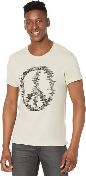 Футболка John Varvatos Short Sleeve Raw Edge Tee - Distorted Peace KG5935Y3, цвет Fossil Grey