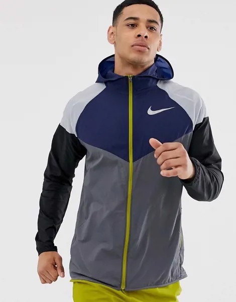 Разноцветная ветровка Nike Running-Серый