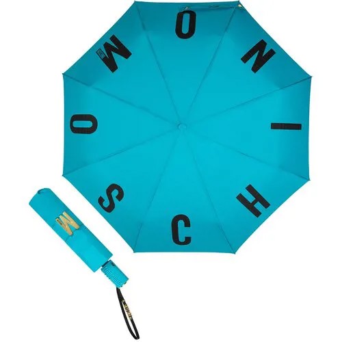 Зонт MOSCHINO, бирюзовый, голубой