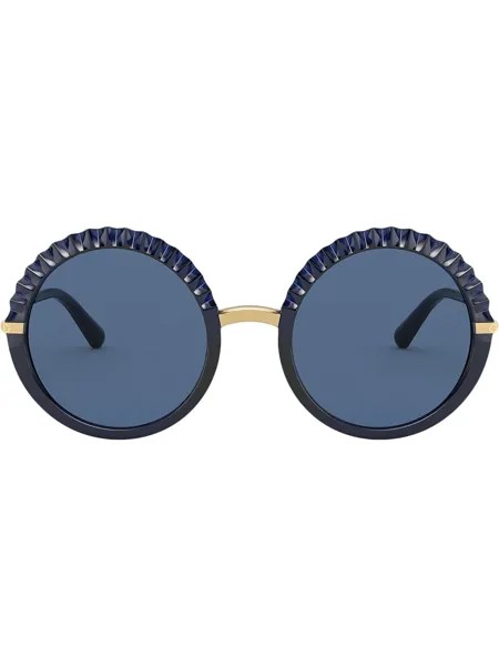 Dolce & Gabbana Eyewear солнцезащитные очки в фактурной круглой оправе