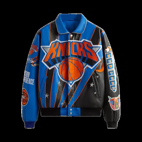 Куртка Kith & Jeff Hamilton For The New York Knicks Leather Varsity 'Black', разноцветный