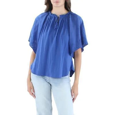 Женская синяя блузка с вышивкой Lauren Ralph Lauren XS BHFO 6642