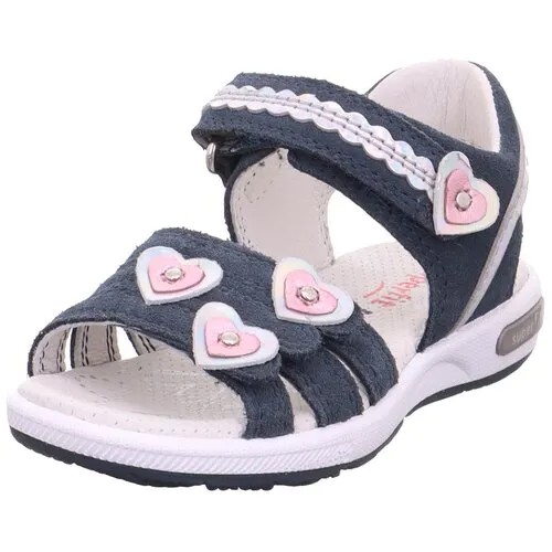 Туфли летние открытые SUPERFIT, для девочек, цвет Синий/Розовый, размер 25