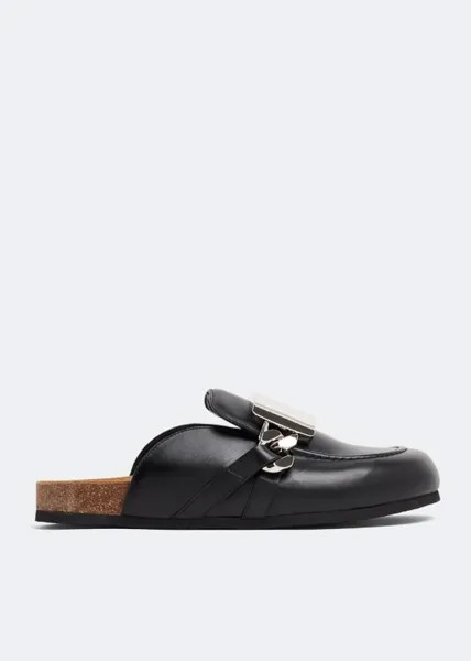 Мюли JW ANDERSON Gourmet chain loafer mules, черный