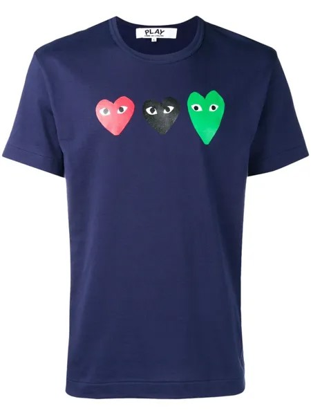 Футболка с логотипом в форме сердца Comme Des Garçons Play, синяя