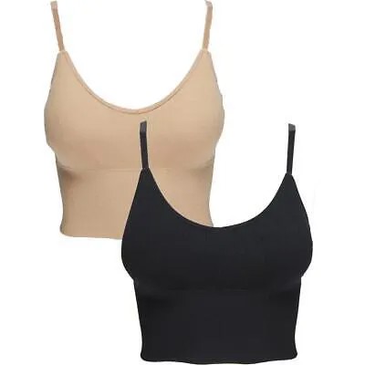 Capezio Womens Tan 2PK Stretch Sport T-shirt Bra L BHFO 8888