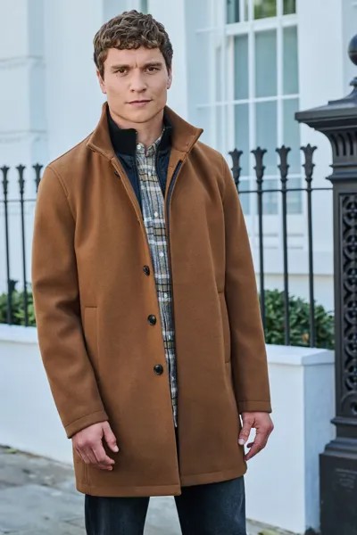 Пальто без рукавов со встроенным воротником и широким воротником Next, коричневый