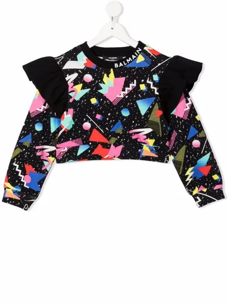 Balmain Kids толстовка с графичным принтом