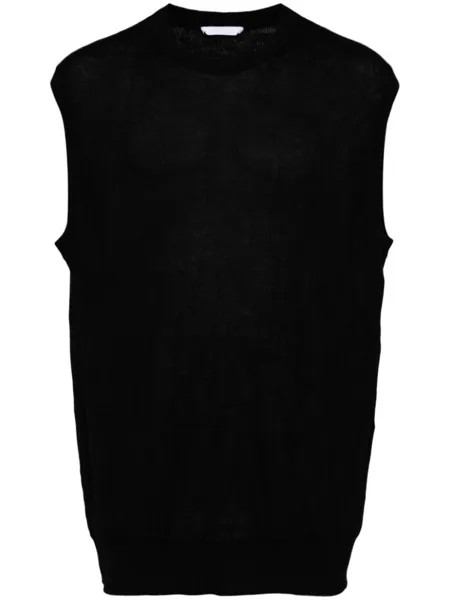 Топ вязки интарсия с круглым вырезом Helmut Lang, черный