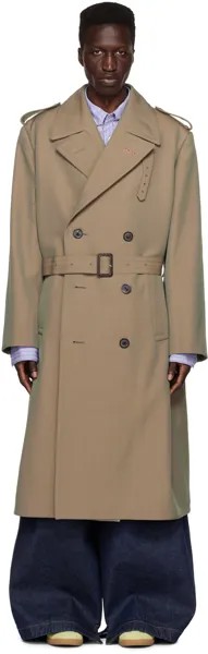 Серый двубортный плащ Maison Margiela