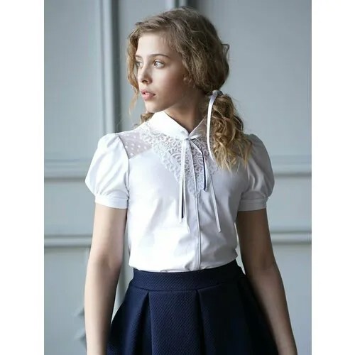 Блуза, размер 158, белый