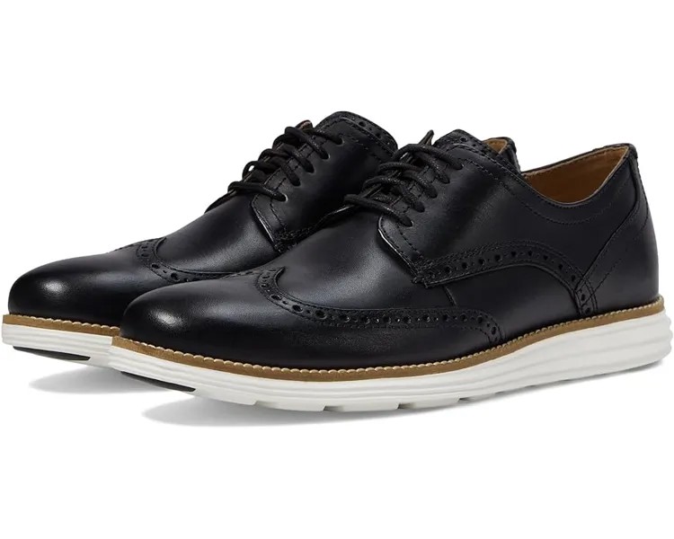 Оксфорды Cole Haan Originalgrand Shortwing, цвет Black Leather/White