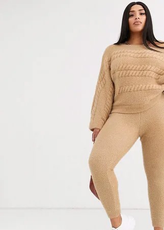Джоггеры из пушистой пряжи от комплекта ASOS DESIGN Curve-Neutral