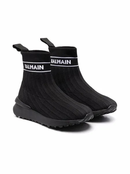 Balmain Kids кроссовки-носки с логотипом