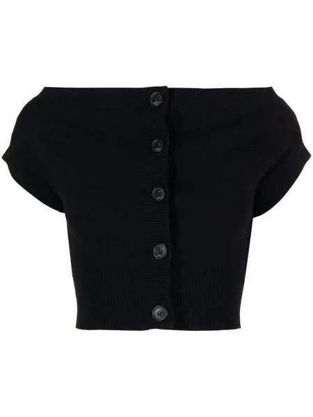 Nº21 off-shoulder short-sleeve knitted top