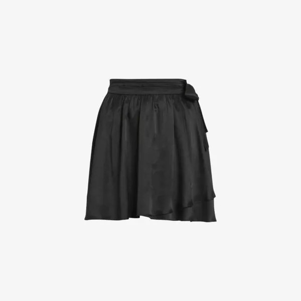 Тканая мини-юбка Maria с запахом Allsaints, черный
