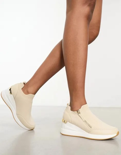 Кроссовки River Island Zip Wedge, бежевый