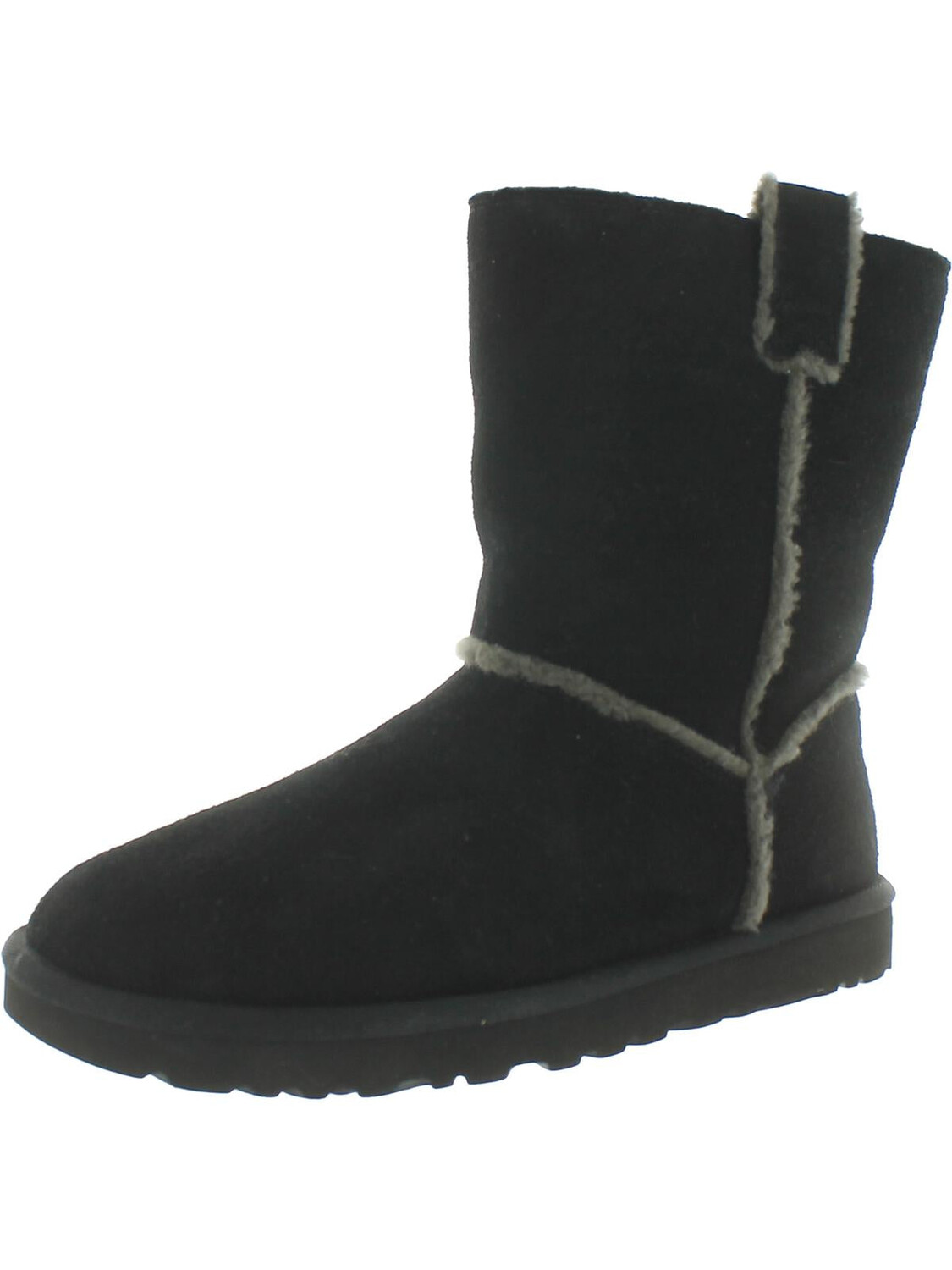 Женские замшевые шерстяные зимние и зимние ботинки UGG, черный