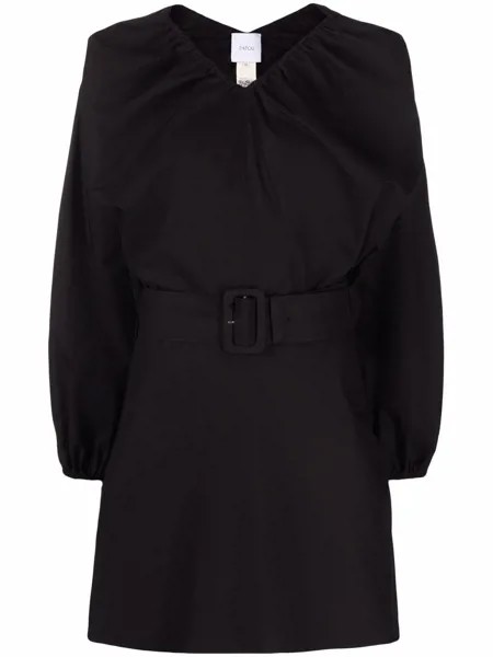 Patou balloon-sleeve belted mini dress