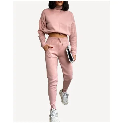 , свитер и брюки, полуприлегающий силуэт, размер 40-44, розовый