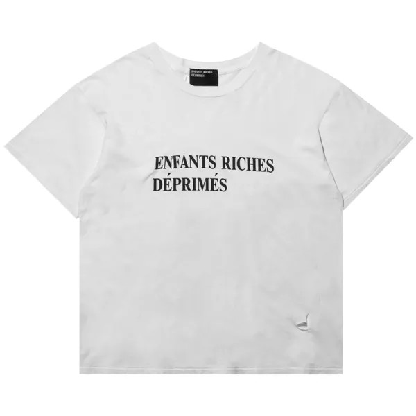 Классическая футболка с логотипом Enfants Riches Déprimés, кремовый/черный