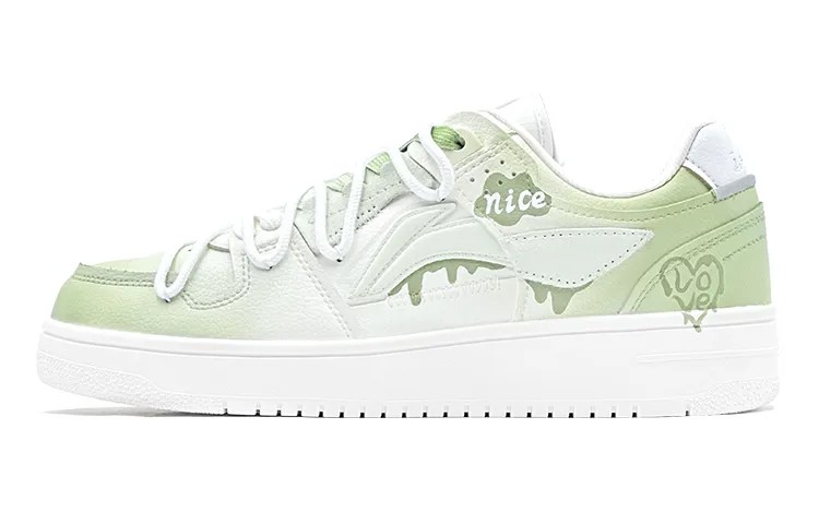 Кроссовки LINING Tianji Series Skateboarding Shoes Women's Low-top White, светло-зеленый