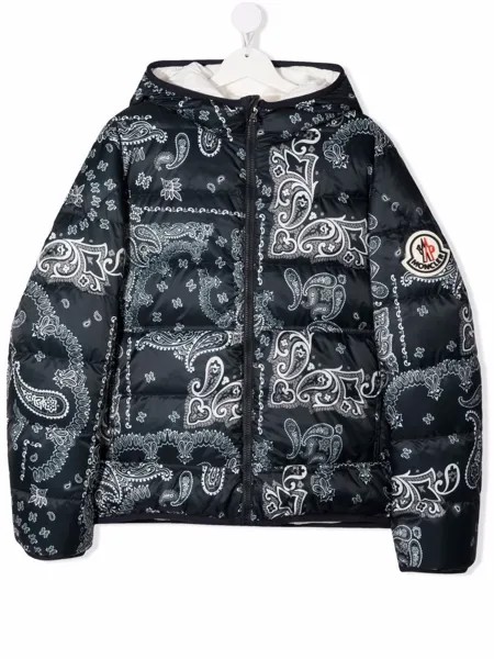 Moncler Enfant пуховик с принтом