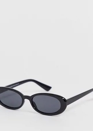 Черные овальные солнцезащитные очки New Look-Черный