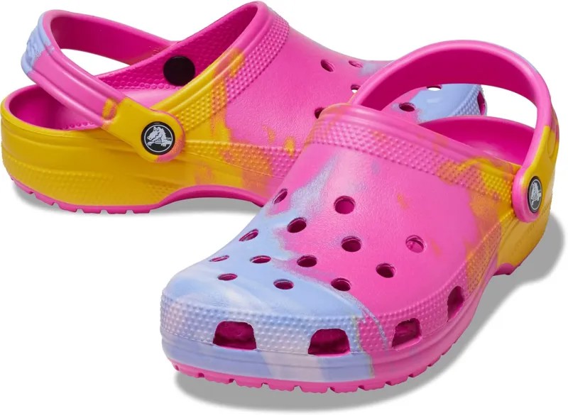 Сабо Classic Marbled Tie-Dye Clog Crocs, цвет Juice/Multi Ombre