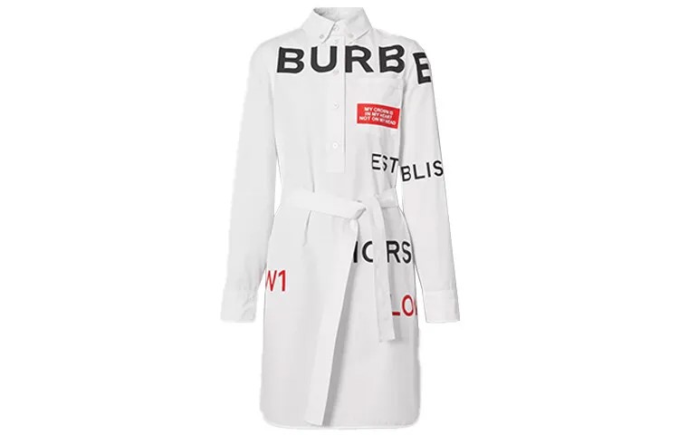 Платье с длинными рукавами женское белое Burberry
