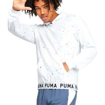 Пуловер Puma Train Aop Training Hoodie, мужская белая повседневная верхняя одежда 52154602