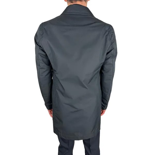 Aquascutum Элегантный однобортный мужской плащ, синий